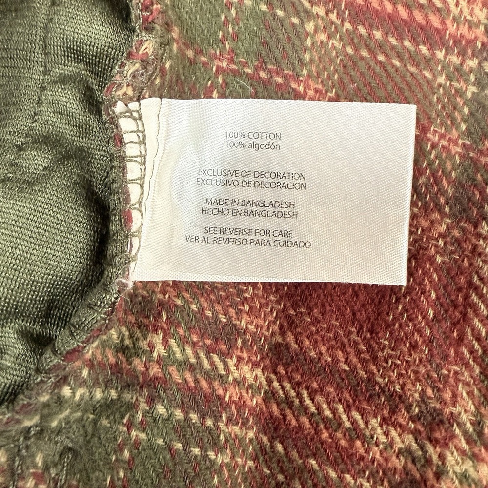 Orvis Red Green Plaid Button Up Flannel Shirt W/ Pockets Men's Large - Picture 8 of 9